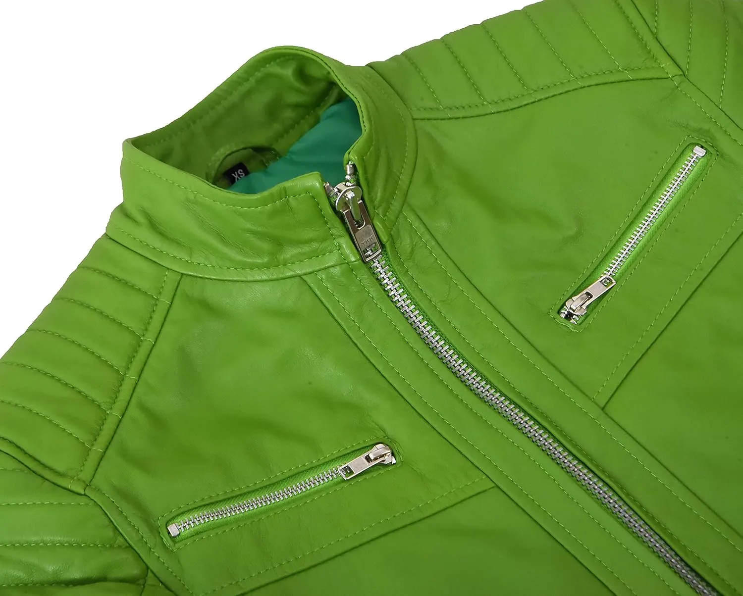 RACER Mens Quilted Biker Leather Jacket Moto Classic Retro Style Fashion Jacket 2565