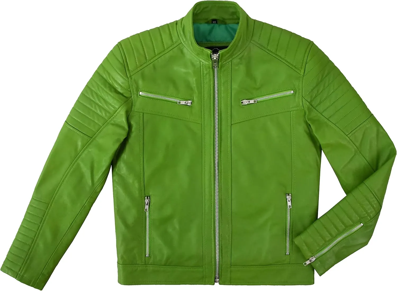 RACER Mens Quilted Biker Leather Jacket Moto Classic Retro Style Fashion Jacket 2565