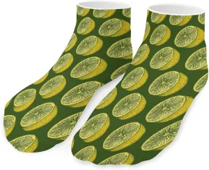 Retro Lemon Pattern Unisex Low Cut Socks No Show Athletic Running Ankle Sock