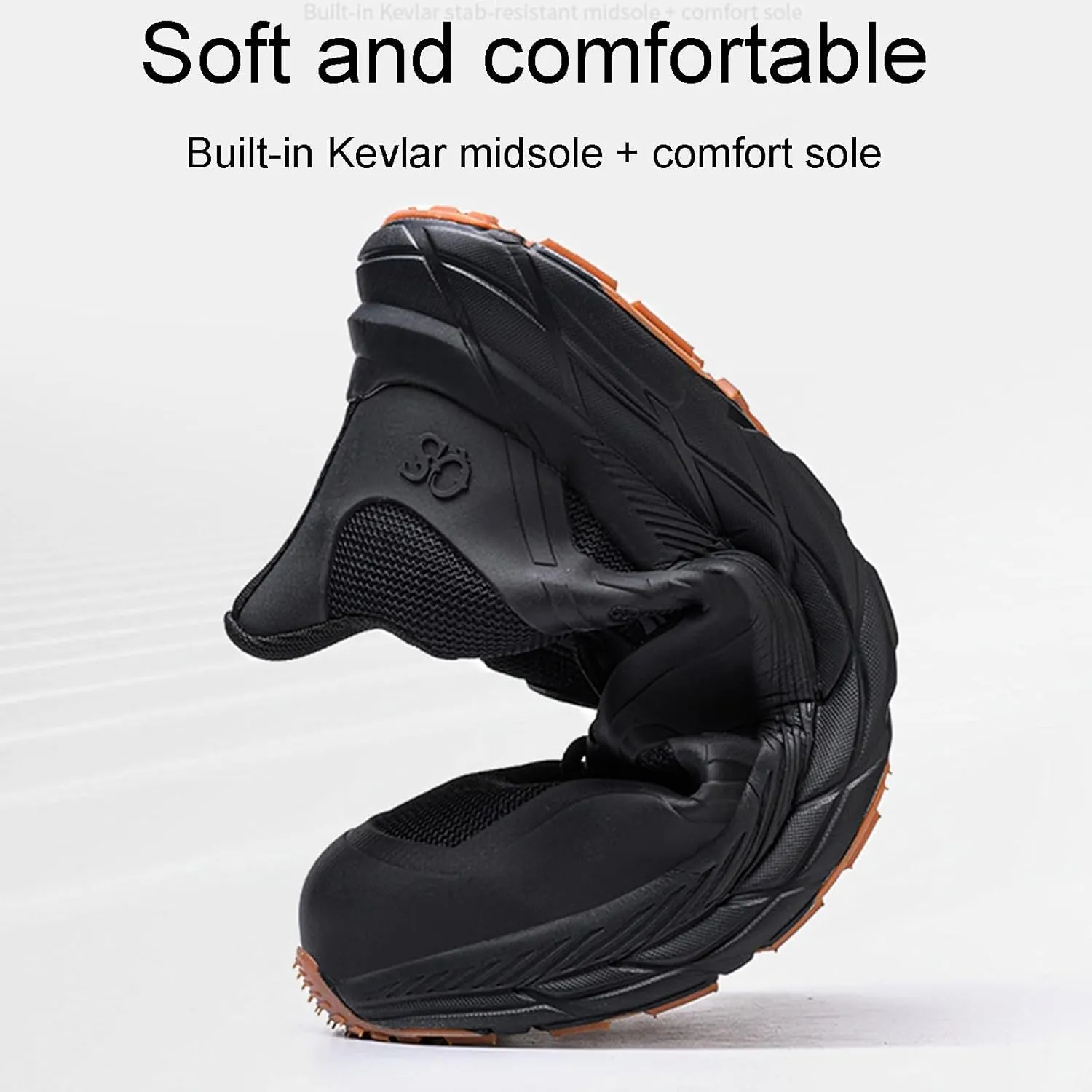 Safety Shoes for Mens Work Trainers,Mesh Cloth   TPU Upper Comfortable and Breathable Without Covering Your feet,Suitable for Logistics/Warehouse/Factory,45,Black