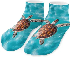 Sea Turtle Swimming Unisex Low Cut Socks No Show Athletic Running Ankle Sock