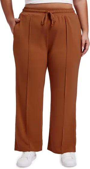 SEKINO Women's Plus Size Wide Straight Leg Pants High Waisted Business Casual Work Pants Trousers with Pockets Drawstring