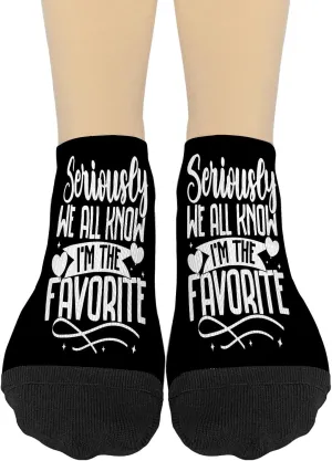 Seriouslys We All Know I'm The Favoritess Womens No Show Socks Cotton Women Sock