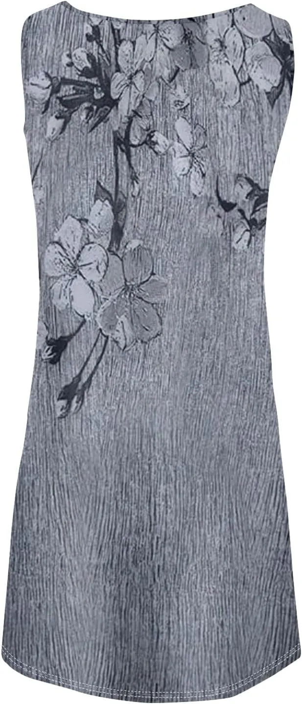 SGASY Women's Casual Summer Sleeveless Dresses Plus Size Swing Tank Dress Hawaiian Beach Sundress with Pockets 2024