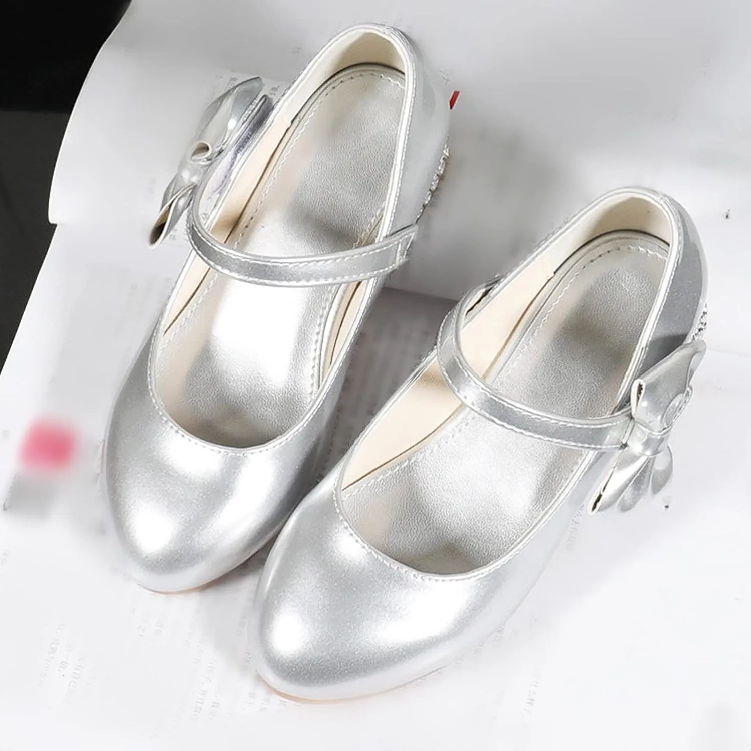 Shoes Low Heel Toddler Girls Dress Shoes Cute Bowknot Patent Mary Jane Flower Girls Wedding School Mary Jane Heels