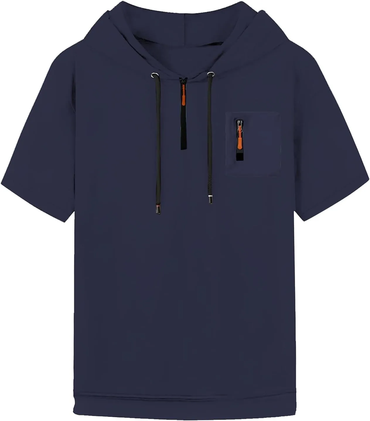 Short Sleeve Hoodies for Men 1/4 Zip Hooded T Shirts Lightweight Casual Summer Men's Clothing Tops M to 3XL