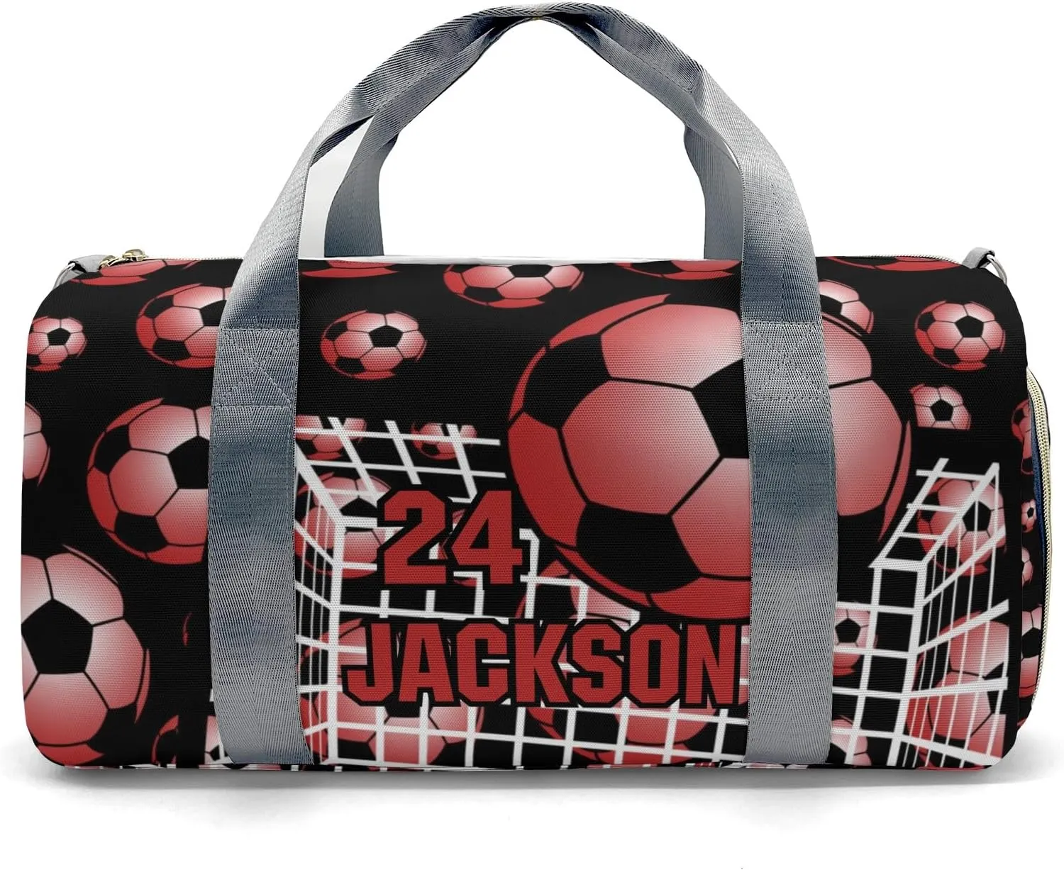 Soccer Ball Player Number Name Travel Duffel Bag,Sports Tote Gym Bag,Shoulder Weekender Overnight Bag for Women