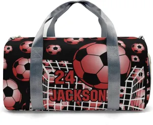 Soccer Ball Player Number Name Travel Duffel Bag,Sports Tote Gym Bag,Shoulder Weekender Overnight Bag for Women