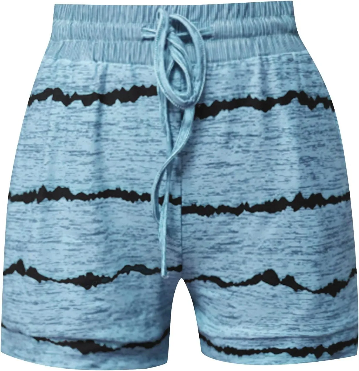 Summer Shorts for Women Trendy Print Yoga Pants Casual Loose Elastic Drawstring Trousers Beach Shorts Pockets