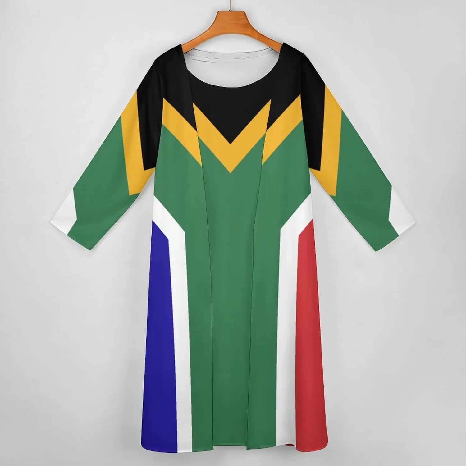 TAIZIYEAH Dress Suit South African Flag Women's Summer Casual Loose Dress Long Dress Short Sleeve for Girls Fashion Skirts XL