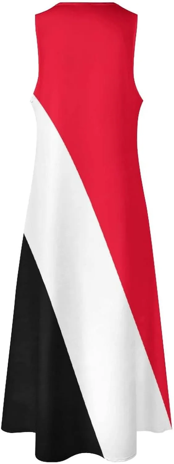 TAIZIYEAH Long Dress Sealand,Principality of Flag Women's Summer Casual Loose Dress Long Dress Short Sleeve for Girls Fashion Skirts L