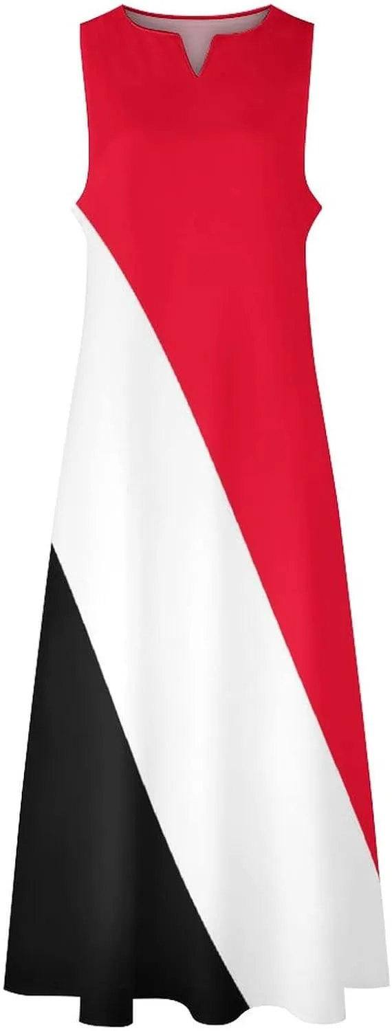 TAIZIYEAH Long Dress Sealand,Principality of Flag Women's Summer Casual Loose Dress Long Dress Short Sleeve for Girls Fashion Skirts L
