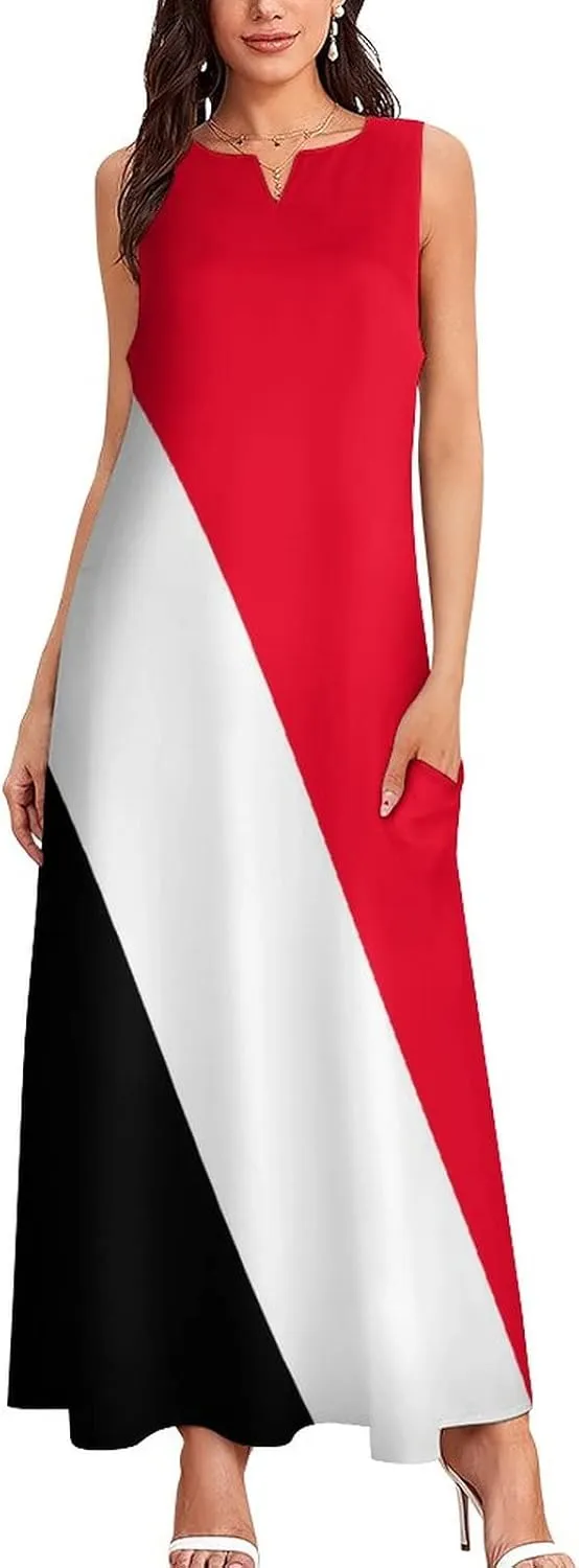 TAIZIYEAH Long Dress Sealand,Principality of Flag Women's Summer Casual Loose Dress Long Dress Short Sleeve for Girls Fashion Skirts L