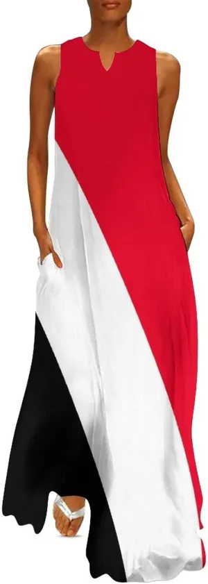 TAIZIYEAH Long Dress Sealand,Principality of Flag Women's Summer Casual Loose Dress Long Dress Short Sleeve for Girls Fashion Skirts L