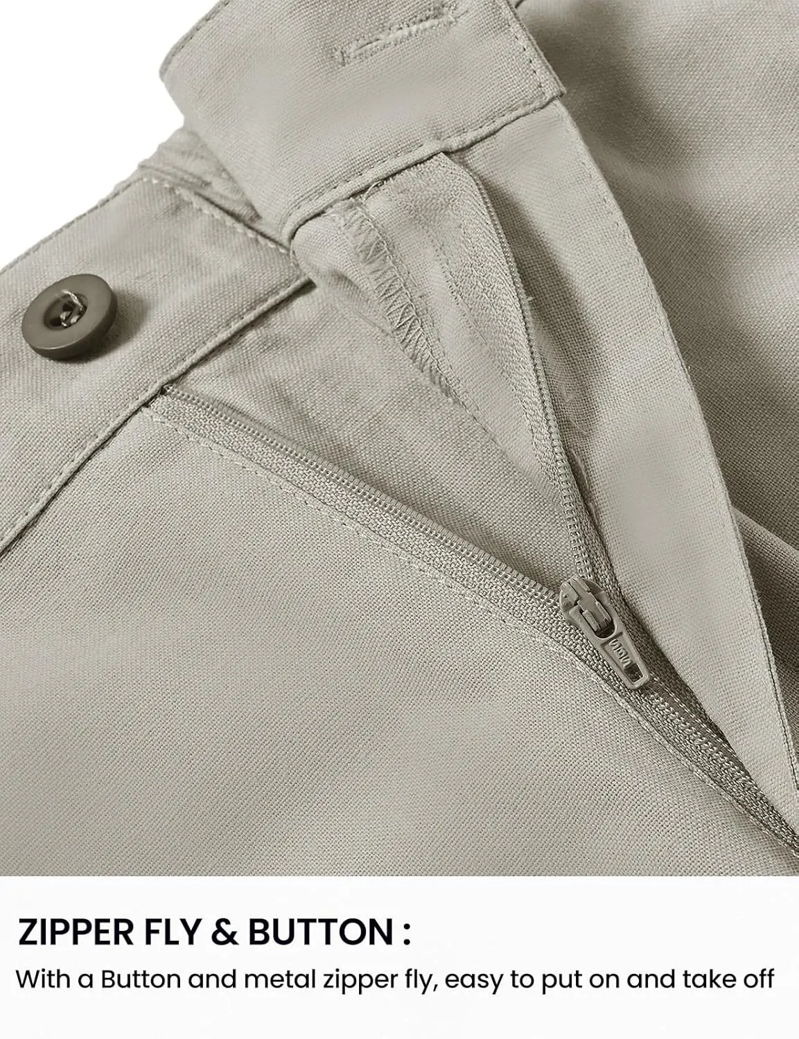TBMPOY Men’s Linen Pants Casual Lightweight Beach Summer Pants Elastic Waist Slim Fit Trousers