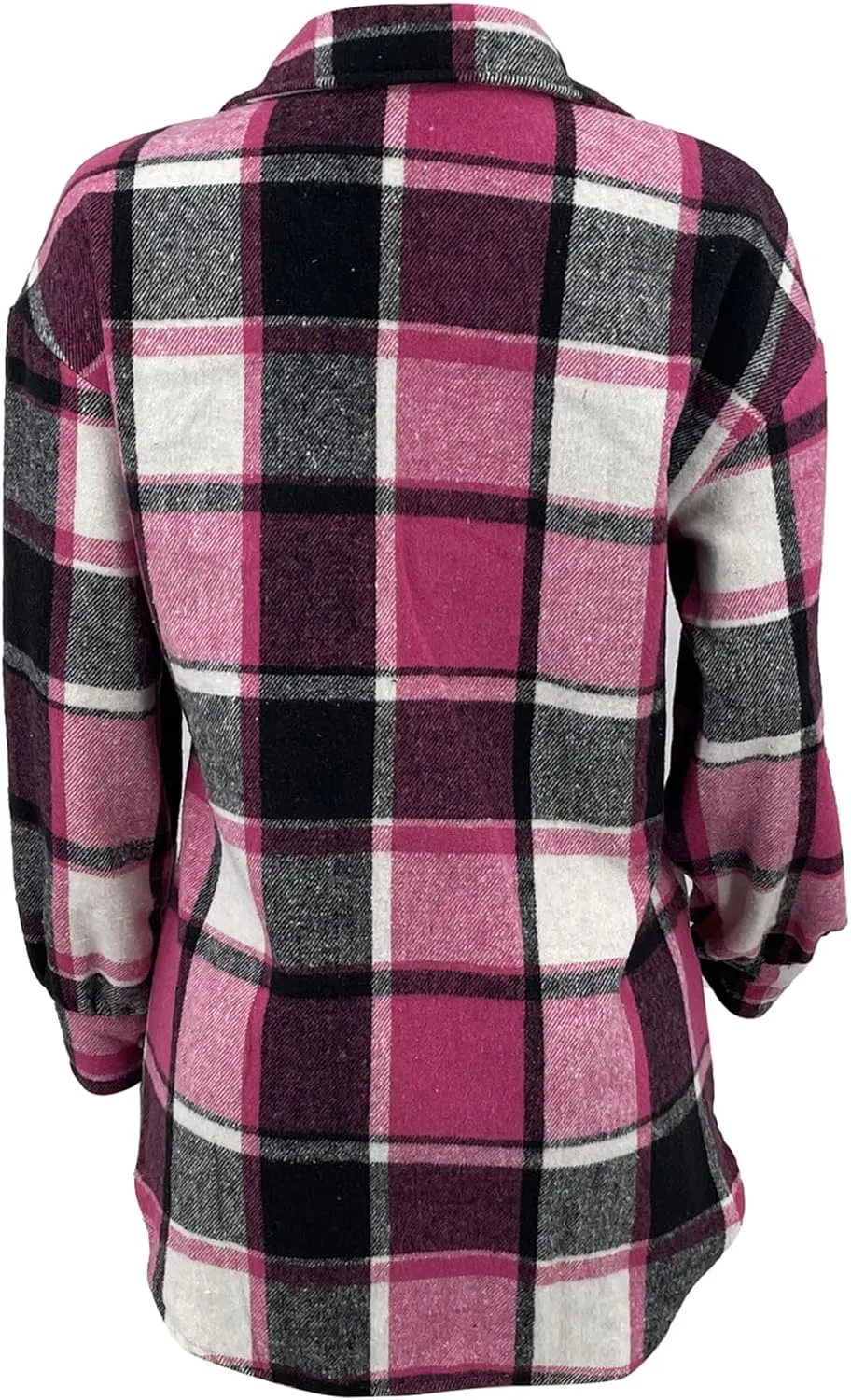 Tcremisa Womens Casual Plaid Shirt Jacket Wool Blend Button Down Long Sleeve Shacket Coats