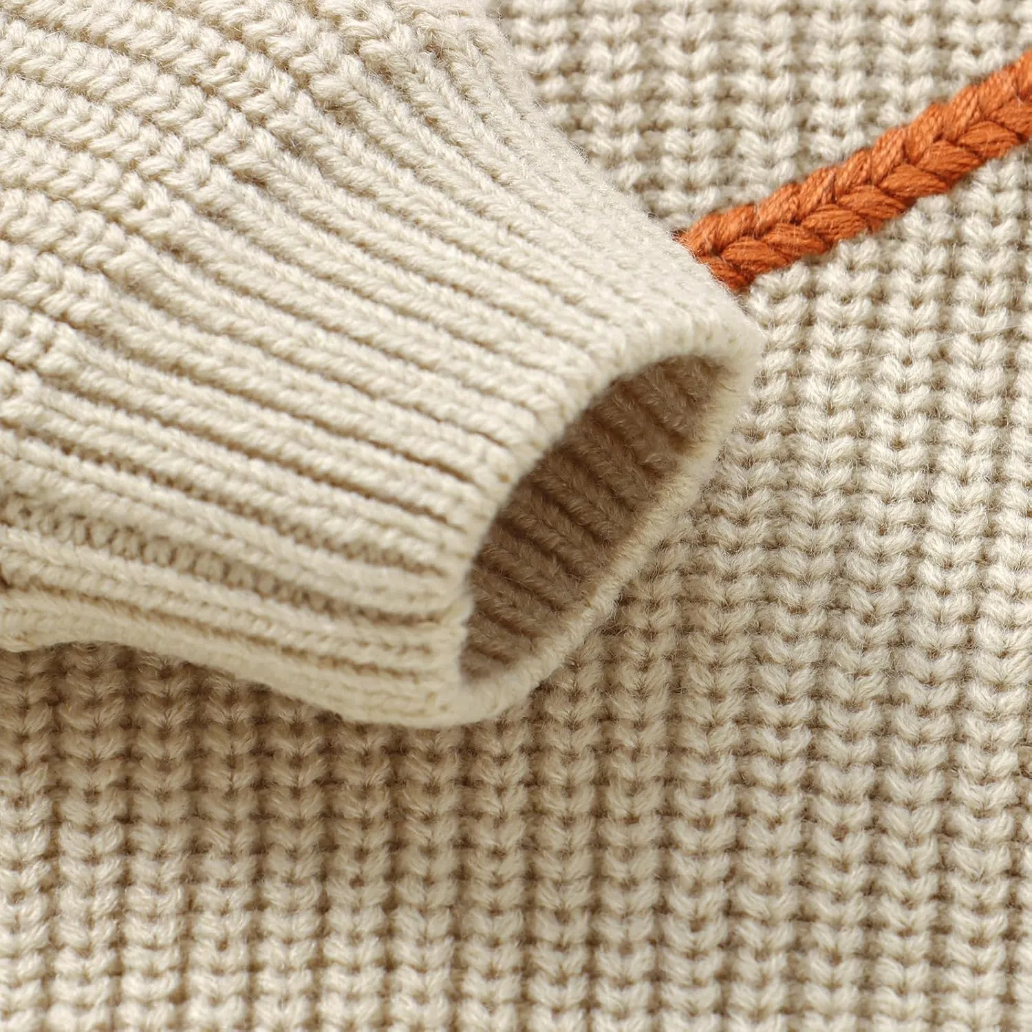 Toddler Baby Boy Girl Football Clothes Embroidery Chunky Knit Sweater Warm Pullover Sweatshirt Long Sleeve Fall Tops