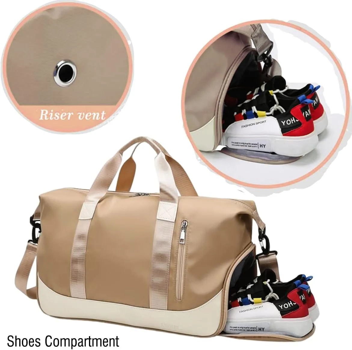 Travel Duffel Bags Weekender Overnight Shoulder Bag Carry on Bag Sports Gym Tote Bag for Women and Men(Poloere)