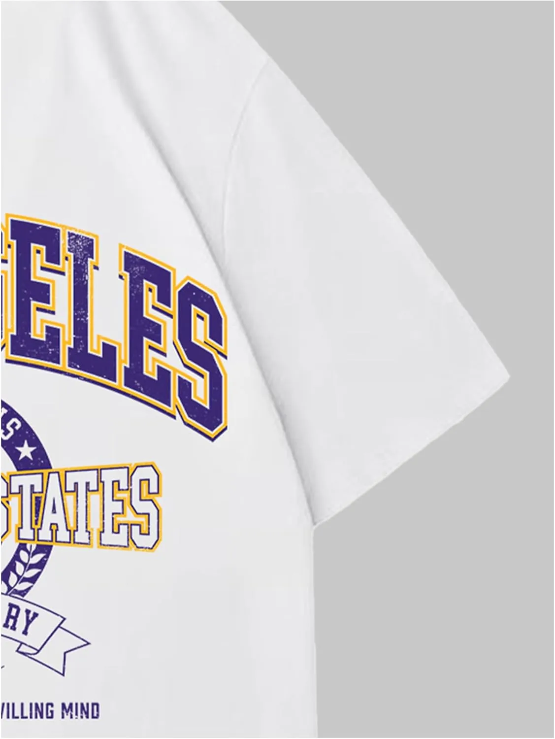 Verdusa Men's Basketball Vintage Letter Graphic Oversized T Shirt Round Neck Drop Shoulder Tee Tops