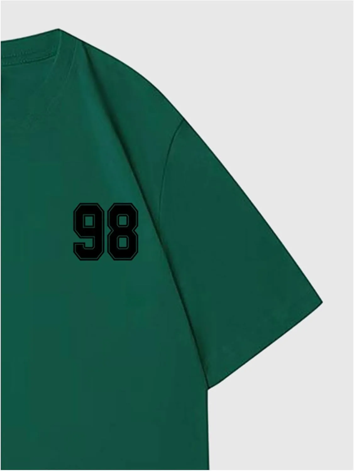 Verdusa Men's Jersey Oversized Letter Graphic T Shirt Crew Neck Drop Shoulder Short Sleeve Tee Tops