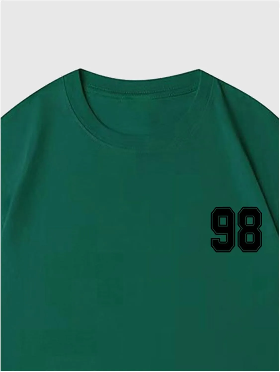 Verdusa Men's Jersey Oversized Letter Graphic T Shirt Crew Neck Drop Shoulder Short Sleeve Tee Tops