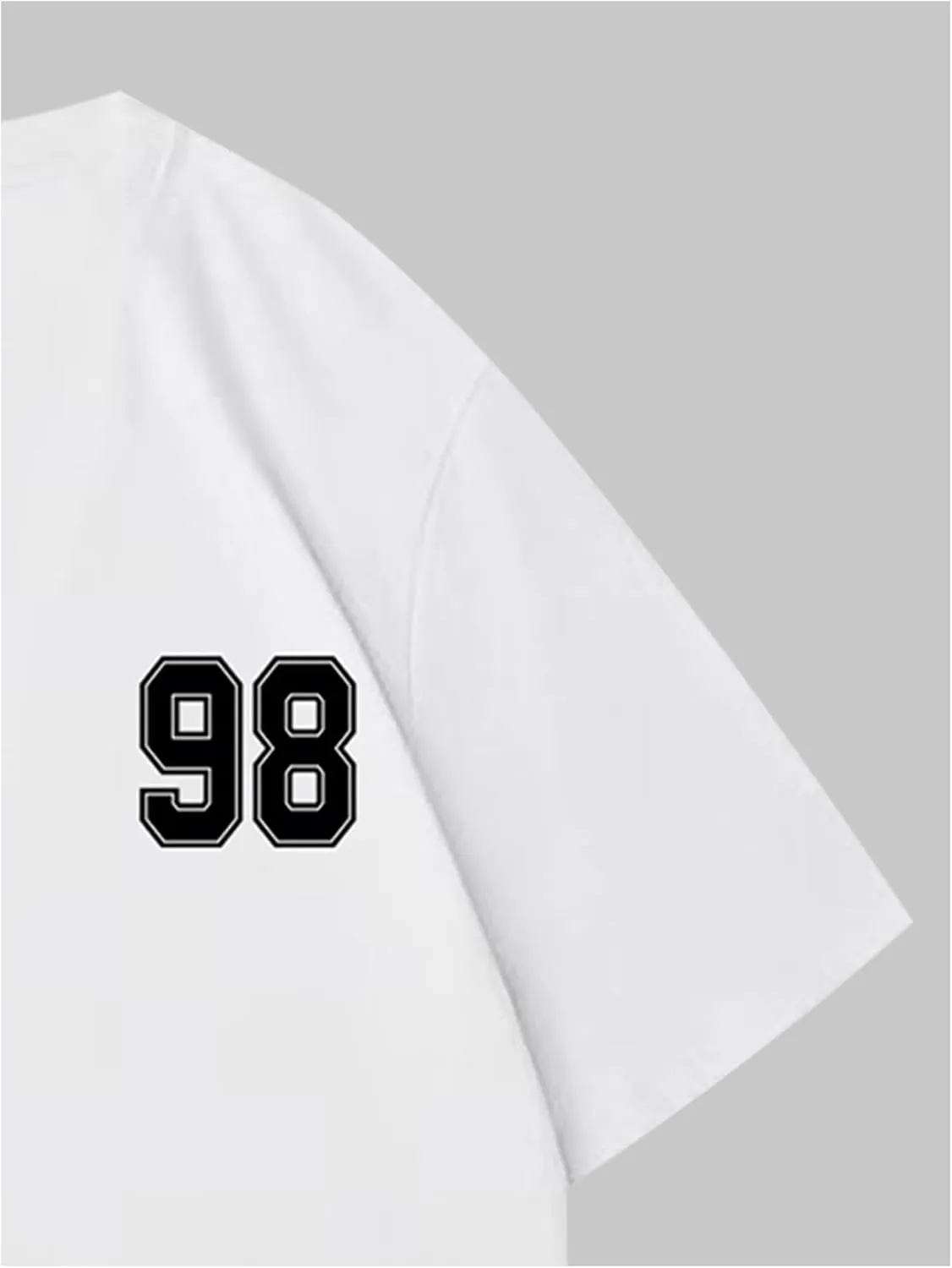 Verdusa Men's Jersey Oversized Letter Graphic T Shirt Crew Neck Drop Shoulder Short Sleeve Tee Tops