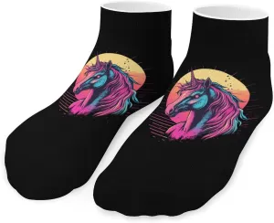 Vintage Art Unicorm Unisex Low Cut Socks No Show Athletic Running Ankle Sock