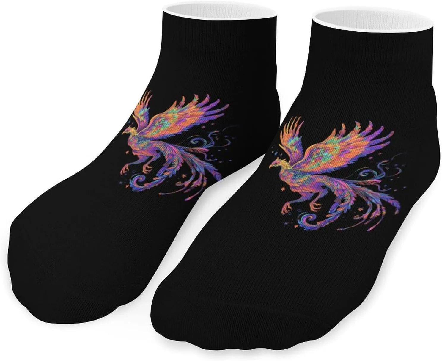 Vintage Rainbow Phoenix Unisex Low Cut Socks No Show Athletic Running Ankle Sock