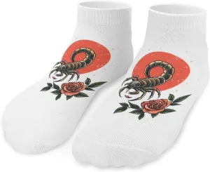 Vintage Scorpion Rose Unisex Ankle Socks Low Cut Funny Print Athletic No Show Stocking