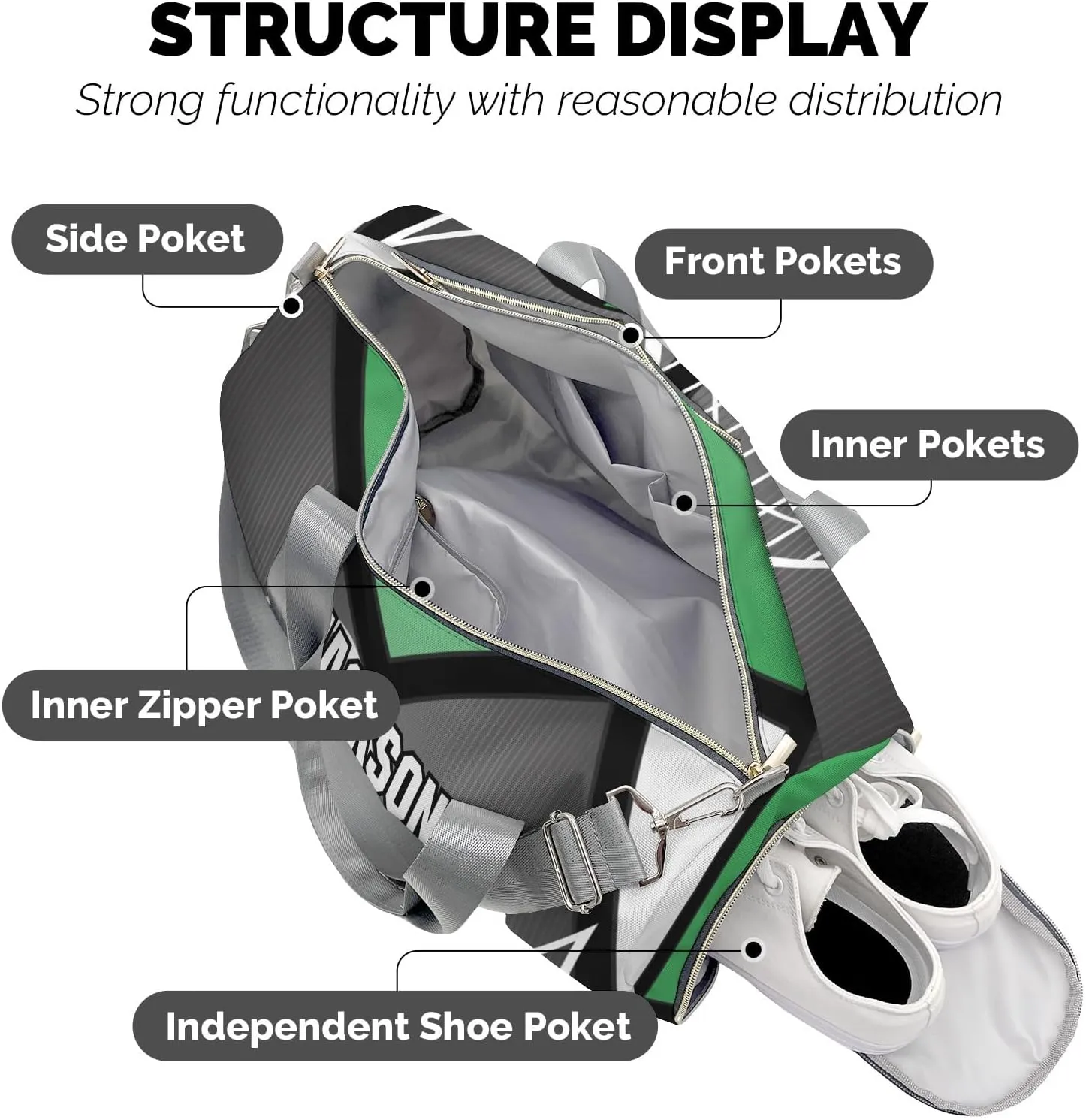 Volleyball Sport Player Team Number Name Travel Duffel Bag Large Foldable Waterproof Overnight Bag for Beach Swim Bags Pool Sports Gym