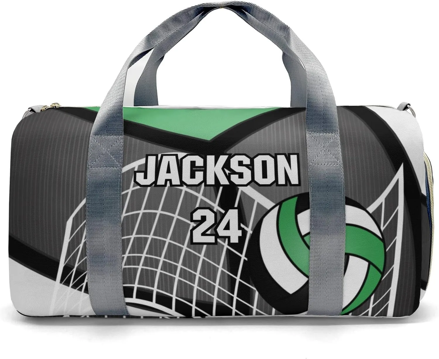 Volleyball Sport Player Team Number Name Travel Duffel Bag Large Foldable Waterproof Overnight Bag for Beach Swim Bags Pool Sports Gym