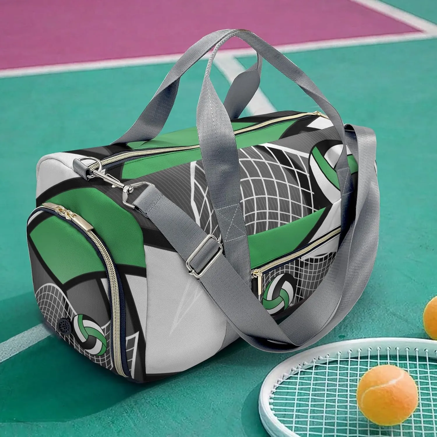 Volleyball Sport Player Team Number Name Travel Duffel Bag Large Foldable Waterproof Overnight Bag for Beach Swim Bags Pool Sports Gym