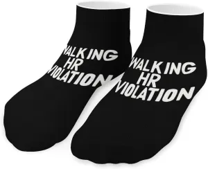 Walking HR Violation Unisex Low Cut Socks No Show Athletic Running Ankle Sock
