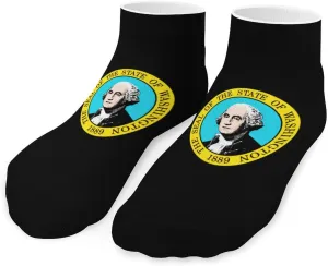 Washington State State Flag Unisex Ankle Socks Low Cut Funny Print Athletic No Show Stocking