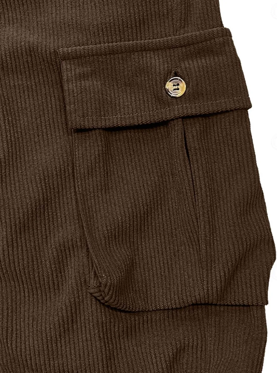 WENKOMG1 Mens Corduroy Cargo Pants Multi Pockets Straight Leg Outdoor Work Pants Retro Style Workwear