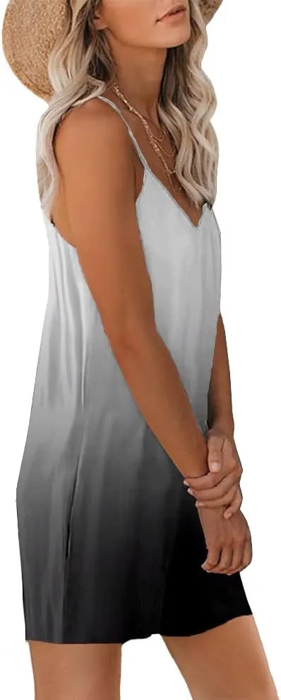 Women Casual Jumpsuits Summer Sleeveless Romper Shoulder Strap Loose Adjustable Stretchy Shorts Rompers with Pockets