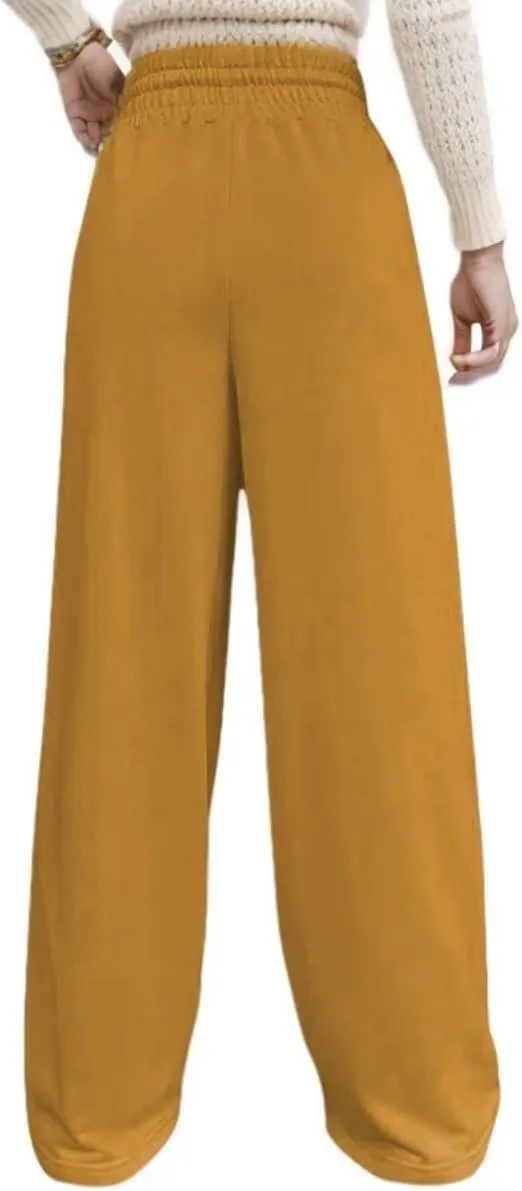 Women's Drawstring High Waisted Wide Leg Long Pants Casual Sweats Pants Cotton 2023 Athletic Trousers with Pockets