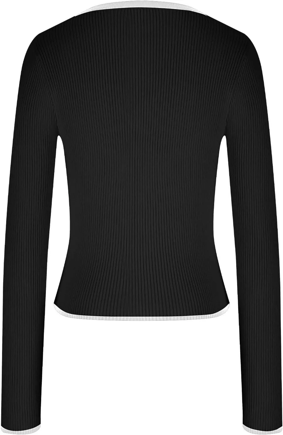 Women's Long Sleeve Sweaters V Neck Ribbed Knit Shirts Spring Casual Slim Fit Pullover Tops Trendy Business Work Tops
