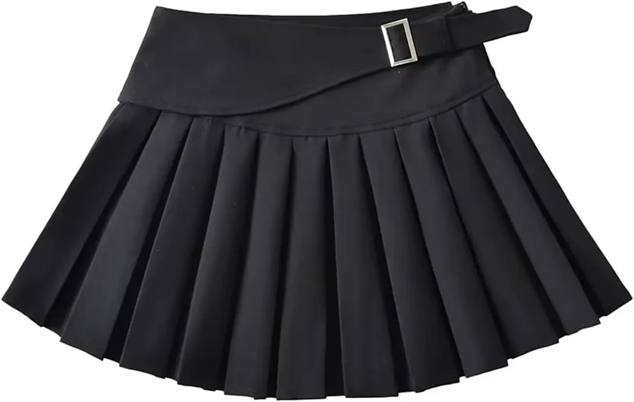 Womens Mini Pleated Skirt High Waisted Sexy Club Tennis Skirt A-Line School Uniform Y2k Short Preppy Skater Skirts