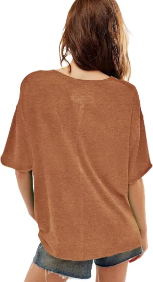 Womens Oversized T Shirts Loose Fit Crewneck Short Sleeve Summer Tops
