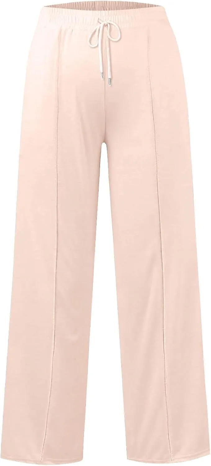 Women's Oversized Wide Leg Sweatpants High Waist Drawstring Sweatpants Womens Baggy Lounge Pants Joggers with Pockets