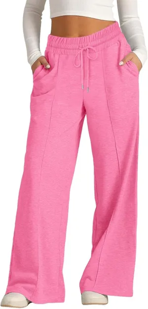 Women's Oversized Wide Leg Sweatpants High Waist Drawstring Sweatpants Womens Baggy Lounge Pants Joggers with Pockets
