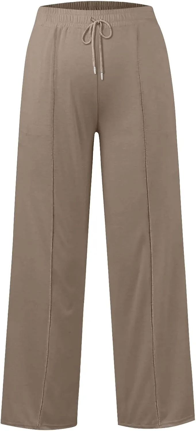 Women's Oversized Wide Leg Sweatpants High Waist Drawstring Sweatpants Womens Baggy Lounge Pants Joggers with Pockets