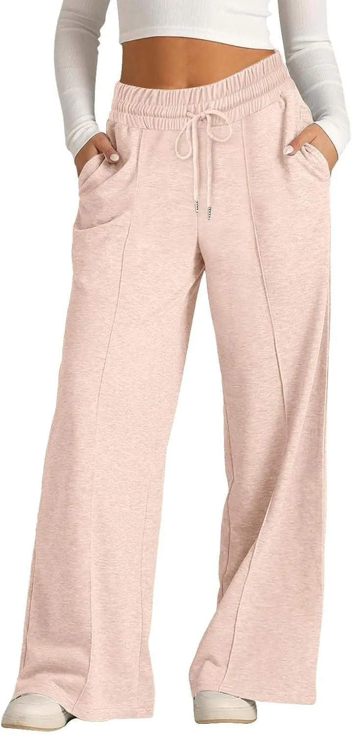 Women's Oversized Wide Leg Sweatpants High Waist Drawstring Sweatpants Womens Baggy Lounge Pants Joggers with Pockets