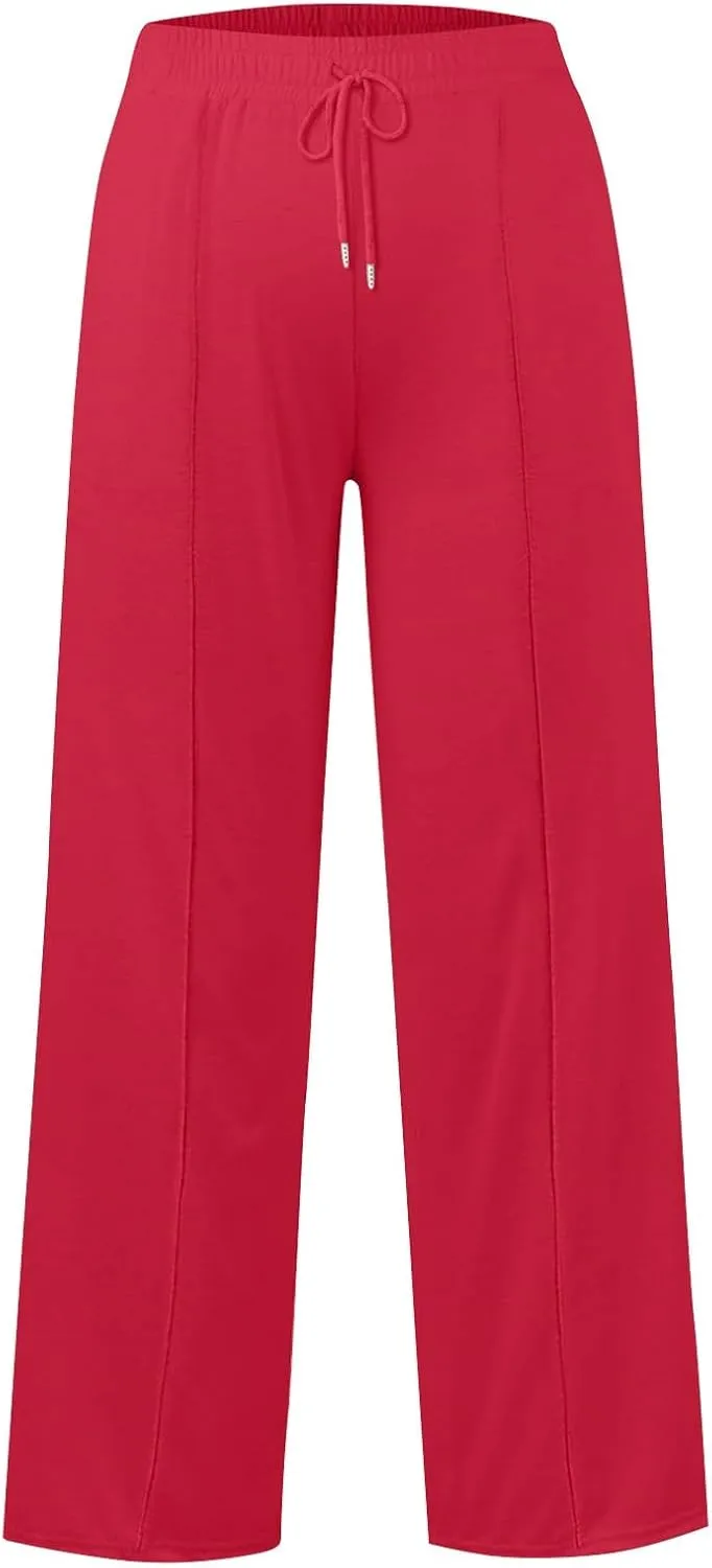 Women's Oversized Wide Leg Sweatpants High Waist Drawstring Sweatpants Womens Baggy Lounge Pants Joggers with Pockets