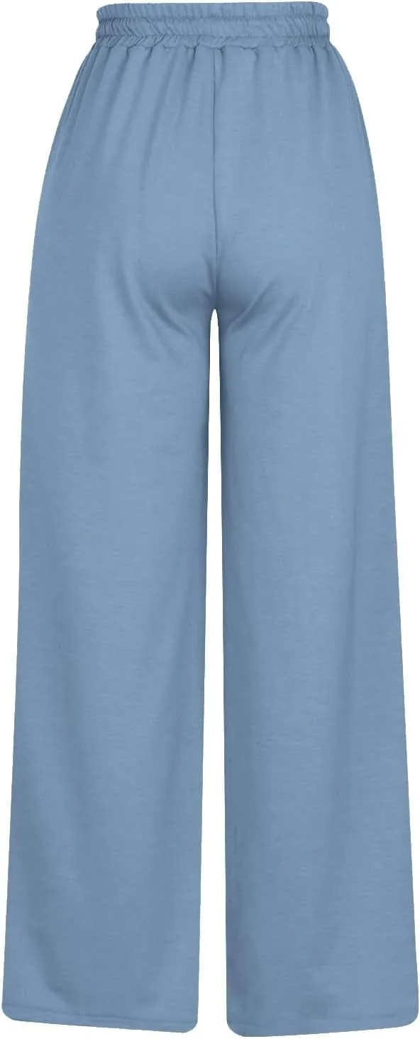 Women's Oversized Wide Leg Sweatpants High Waist Drawstring Sweatpants Womens Baggy Lounge Pants Joggers with Pockets