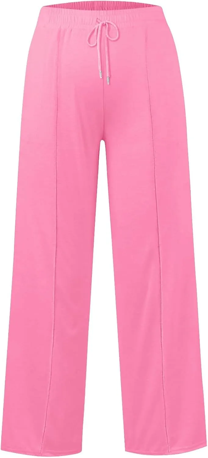 Women's Oversized Wide Leg Sweatpants High Waist Drawstring Sweatpants Womens Baggy Lounge Pants Joggers with Pockets