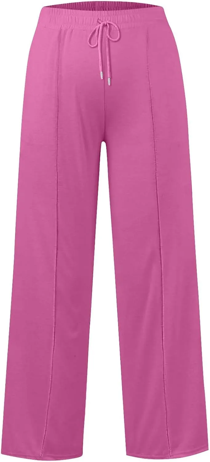Women's Oversized Wide Leg Sweatpants High Waist Drawstring Sweatpants Womens Baggy Lounge Pants Joggers with Pockets