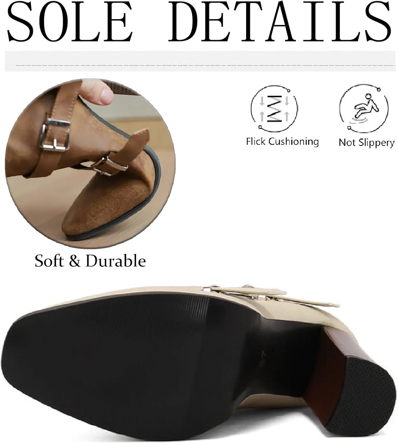 Women's Printed Leather Chunky High Heel Ankle Boots with Side Zipper Fashion Buckle Strap Pointed Toe Comfort Stack Heel Short Bootie Fall Winter Walking Dress Boots