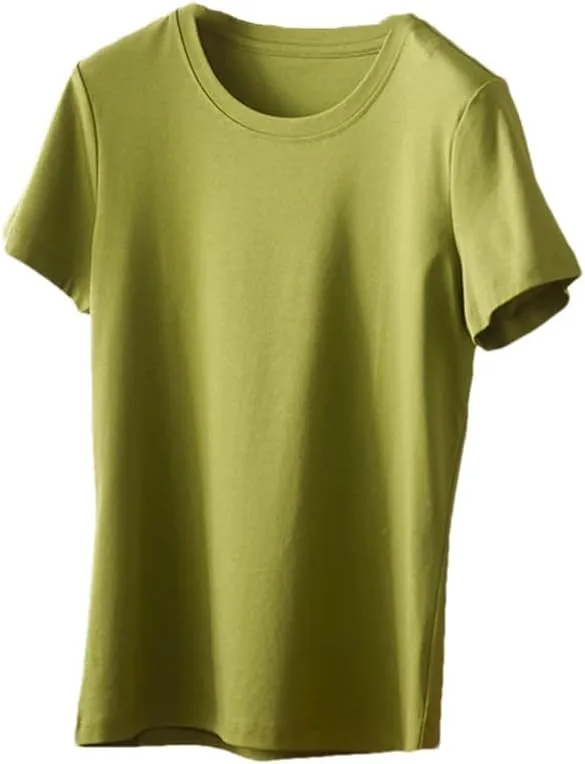 Womens T Shirts Solid Women Short Sleeve T Shirt V-Neck Loose Fit Thin Tops Casual T-Shirts
